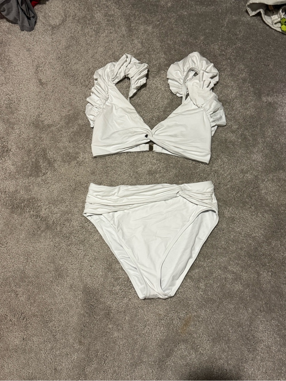 Lilly Pulitzer Steviekate White Ruffled Strap Bikini Set